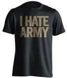 i hate army navy midshipmen fan black shirt