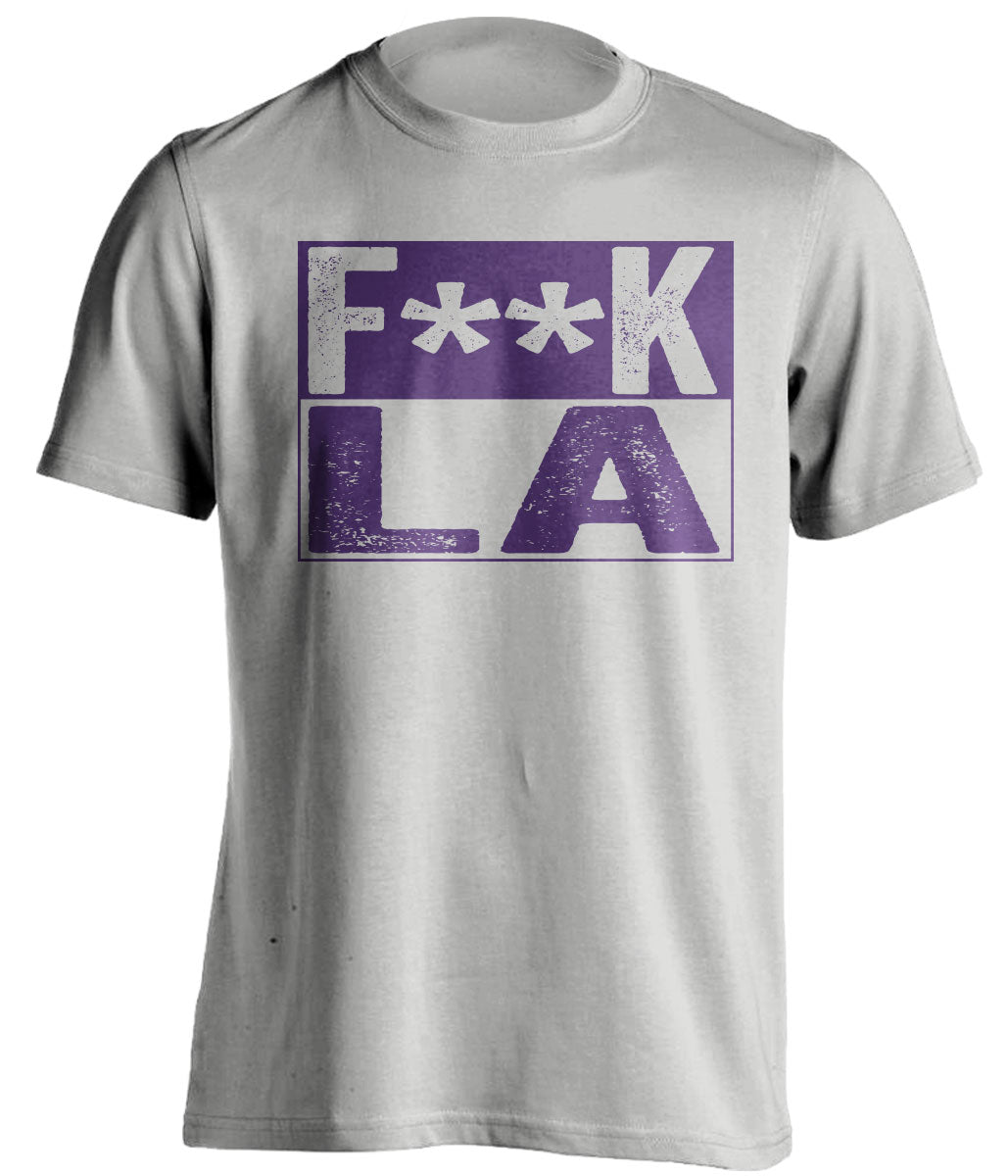 fuck la lakers clippers sacramento kings grey shirt censored