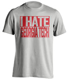 i hate georgia tech uga bulldogs fan grey tshirt