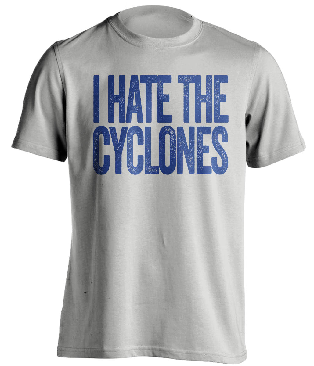 i hate the cyclones kansas jayhawks fan grey tshirt