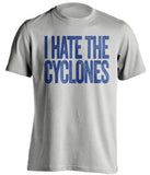 i hate the cyclones kansas jayhawks fan grey tshirt