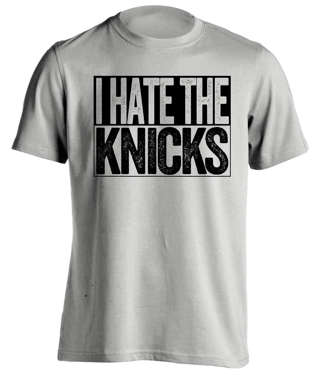 i hate the knicks brooklyn nets fan grey shirt
