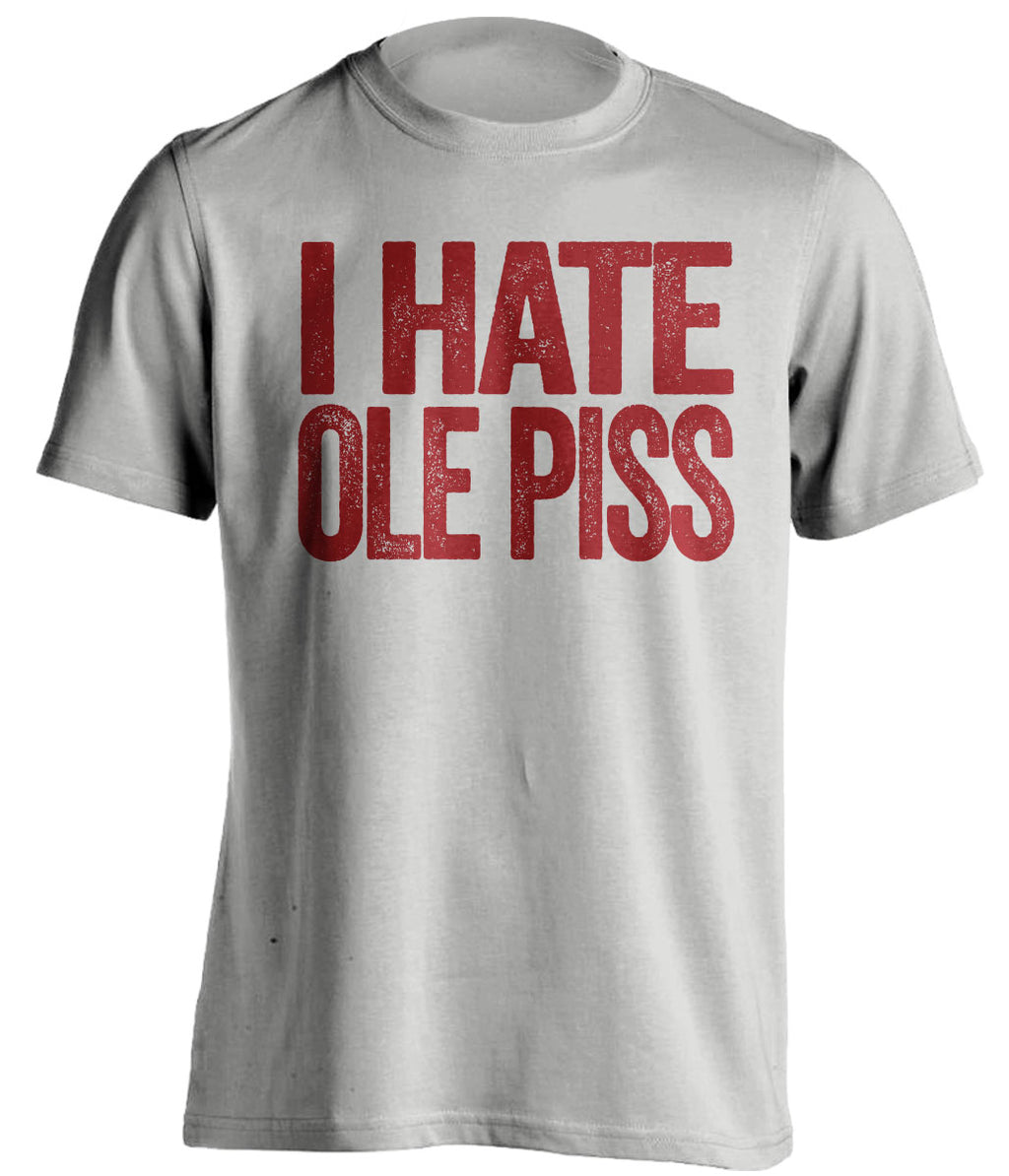 i hate ole piss miss rebels alabama crimson tide grey tshirt