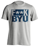 fuck byu censored grey shirt for usu aggies fans