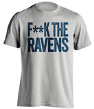 fuck the ravens censored grey tshirt for patriots fans