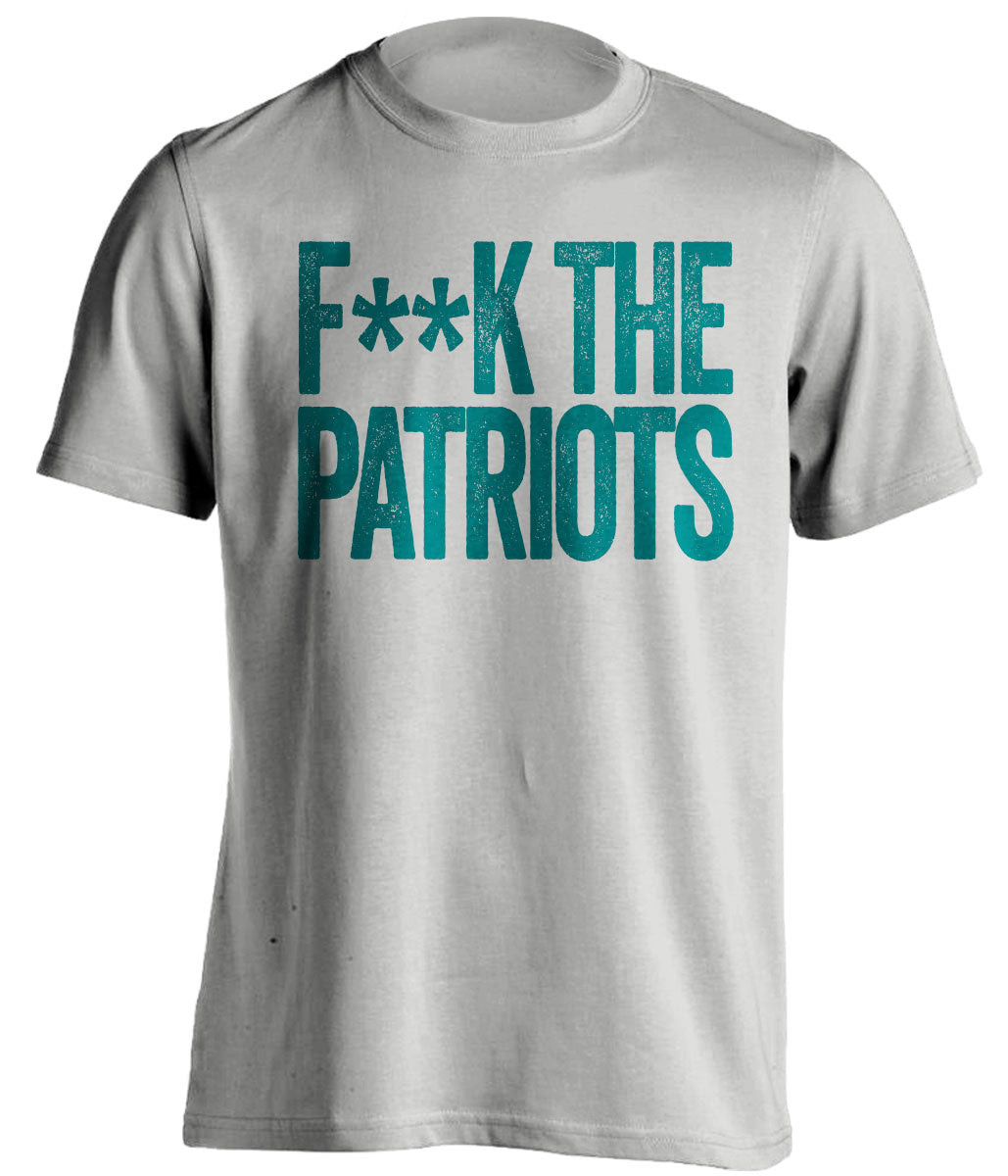 FUCK THE PATRIOTS - Patriots Haters Shirt - Teal and Old Gold Version - Text Design - Beef Shirts