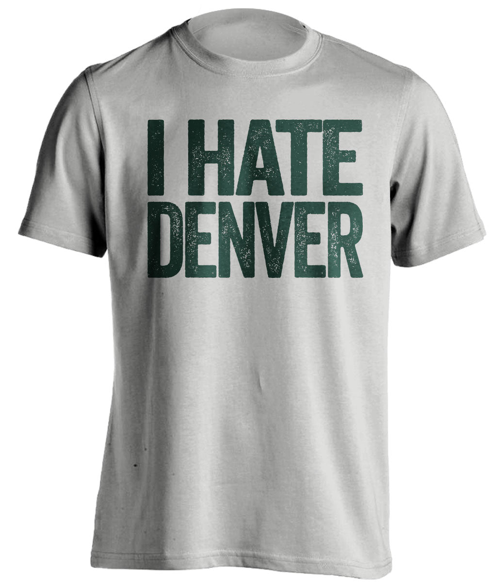 i hate denver broncos green bay packers grey tshirt