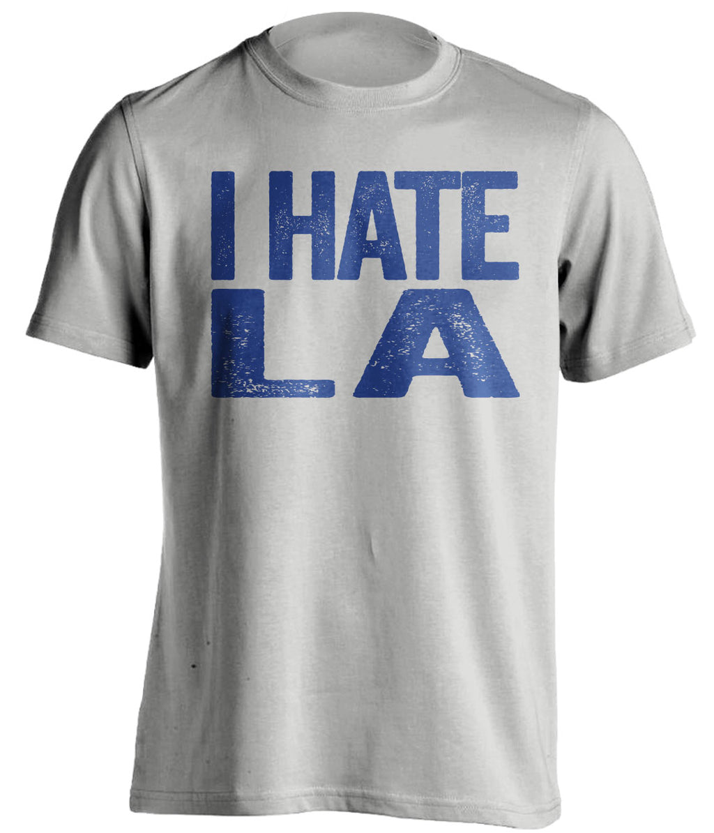 i hate la clippers angels texas rangers grey tshirt