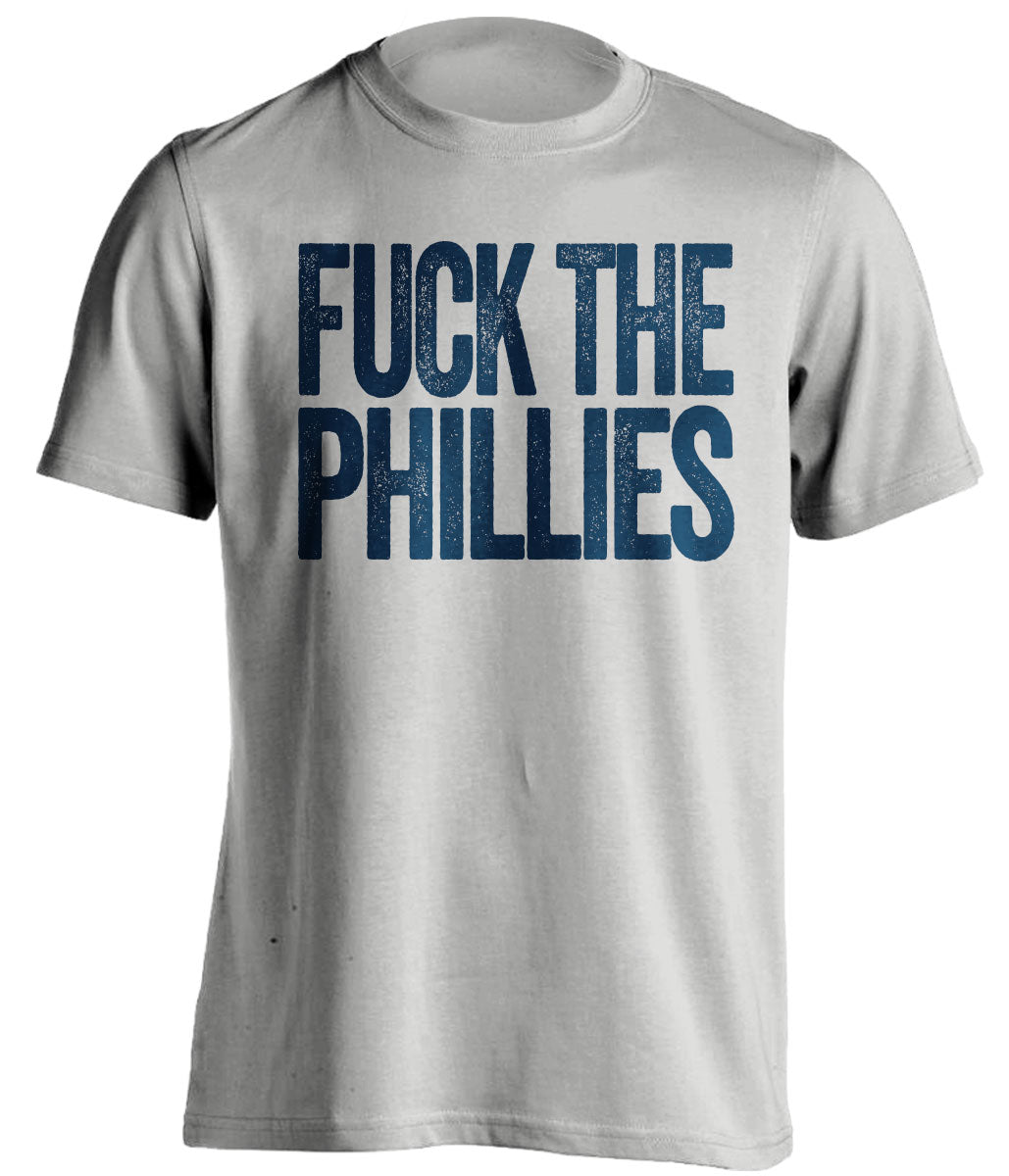 fuck the phillies atlanta braves grey tshirt uncensored