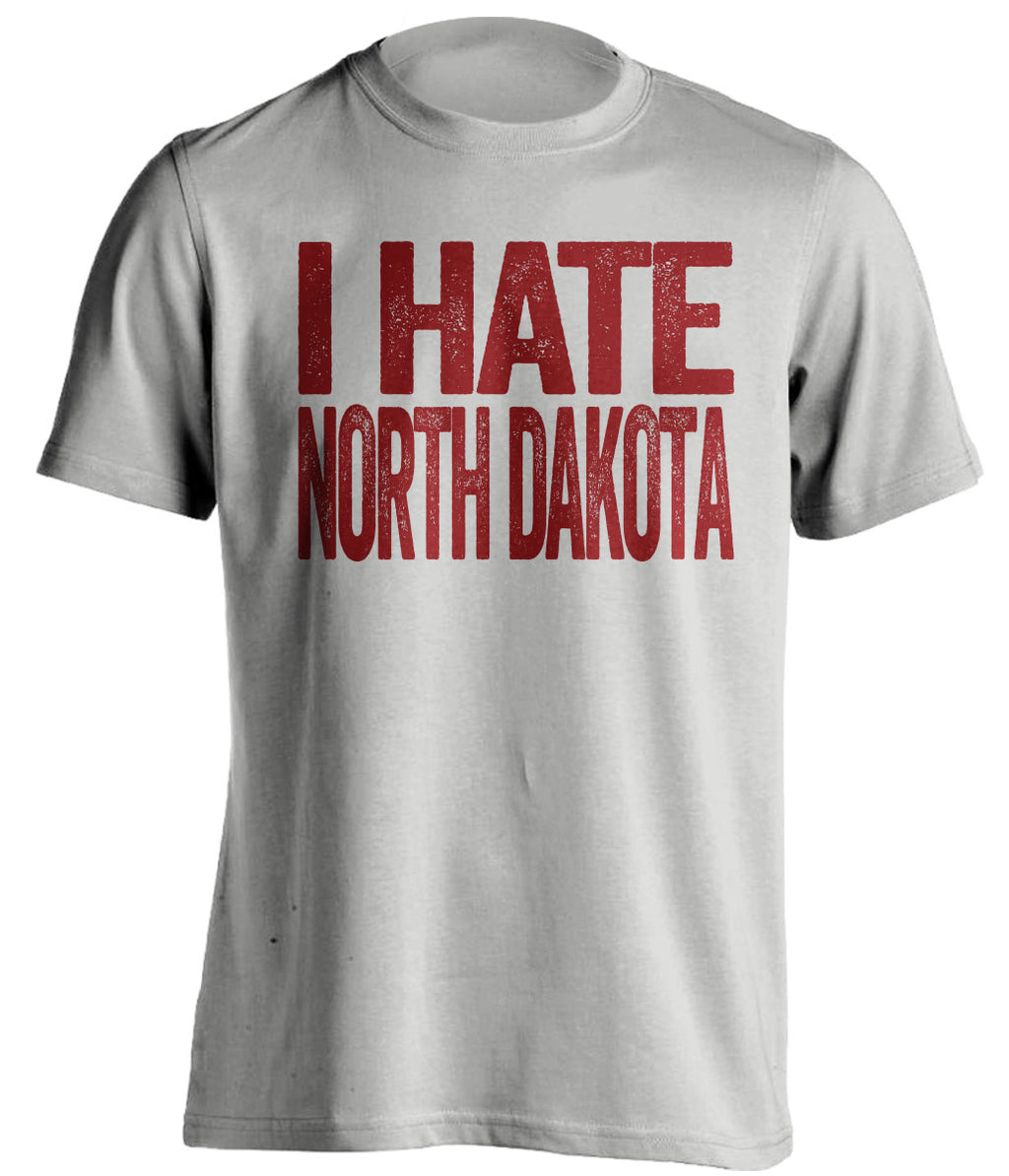i hate north dakota grey tshirt minnesota gophers fan