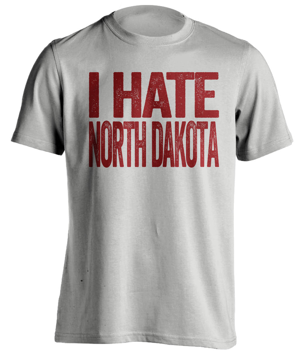 i hate north dakota grey tshirt minnesota gophers fan