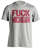 Fuck Michigan - Michigan Haters Shirt - Red and Sand - Text Design - Beef Shirts