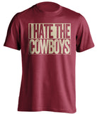 i hate the cowboys oklahoma sooners fan red tshirt