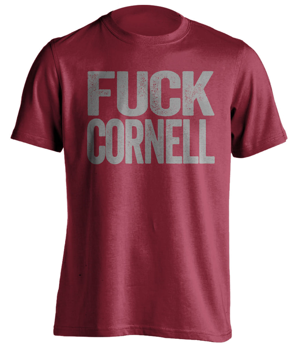 fuck cornell uncensored red tshirt harvard crimson fans