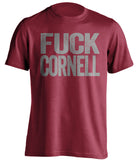 fuck cornell uncensored red tshirt harvard crimson fans