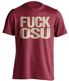 fuck osu state oklahoma sooners red tshirt uncensored