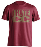 i hate cc du denver pioneers gold pan red shirt