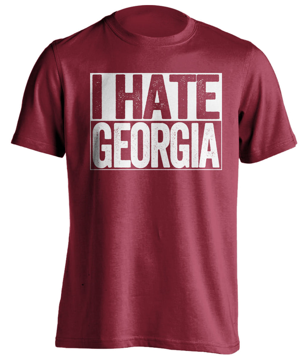 i hate georgia cardinal red and white shirt bama fans