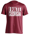 i hate georgia cardinal red and white shirt bama fans