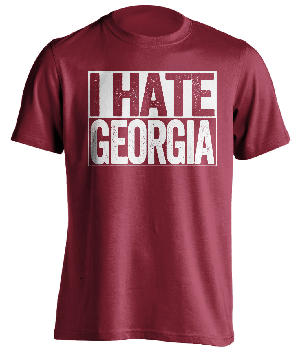 i hate georgia cardinal red and white shirt bama fans