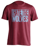 i hate the wolves red and blue tshirt villa fans