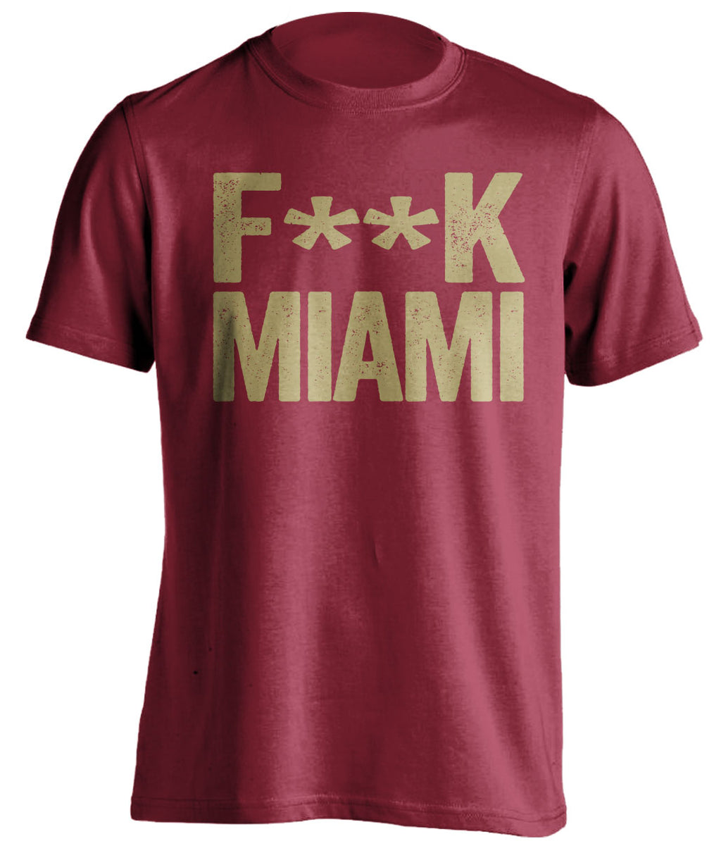 fuck miami censored red tshirt for fsu noles fans