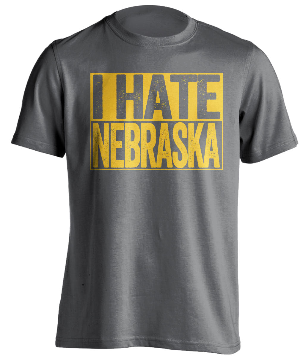 i hate nebraska iowa hawkeyes fan grey tshirt