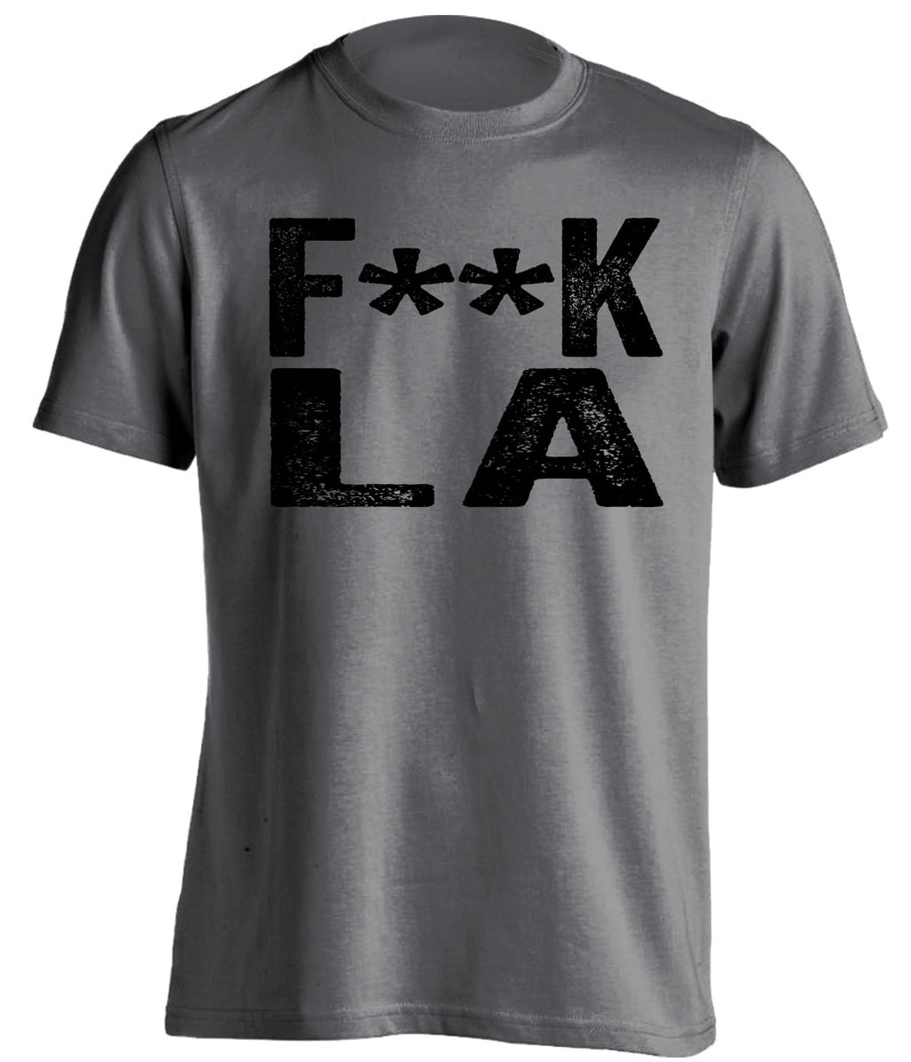 fuck la lakers rams chargers kings oakland raiders spurs fan grey tshirt censored