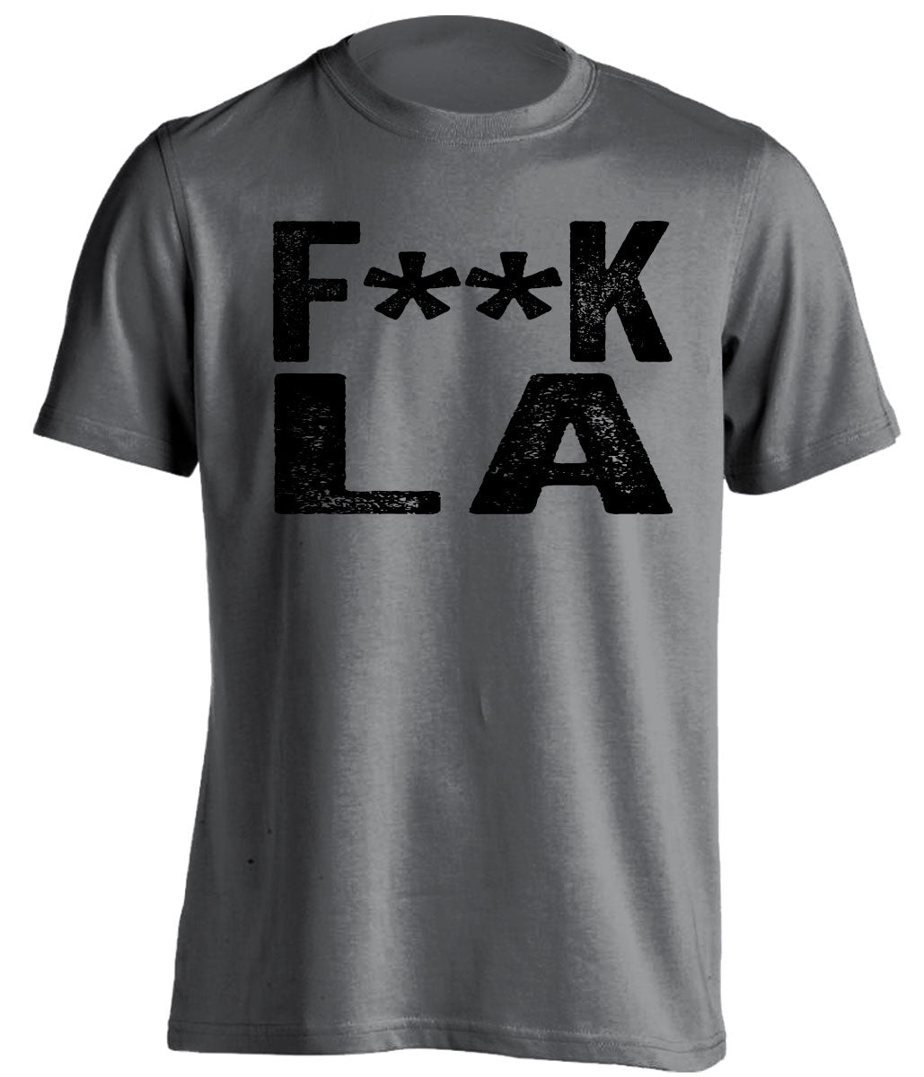fuck la lakers rams chargers kings oakland raiders spurs fan grey tshirt censored