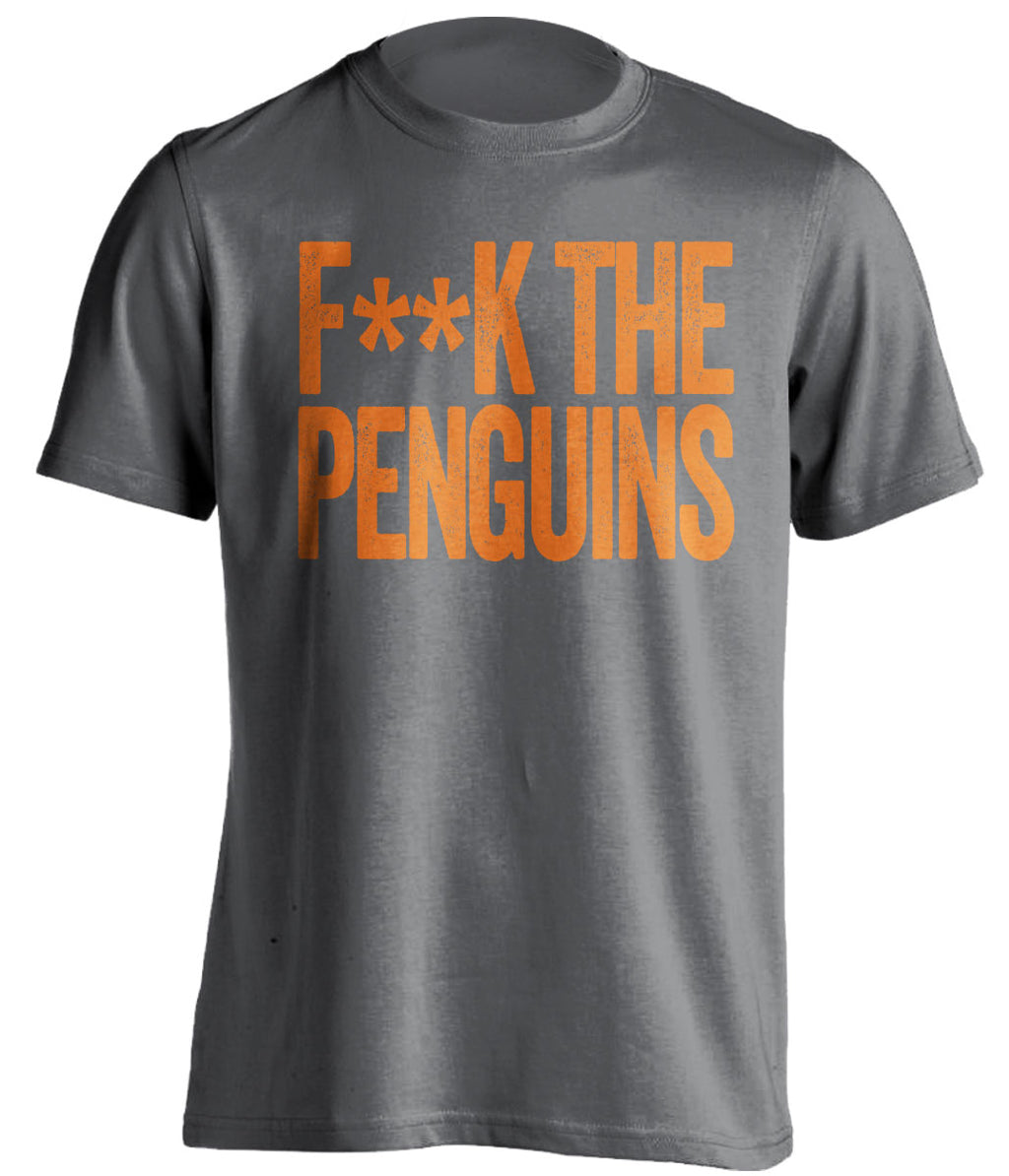 fuck the penguins flyers fan censored grey shirt