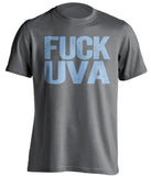 fuck uva UNC fan shirt grey and blue uncensored