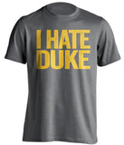 i hate duke app state fan grey shirt