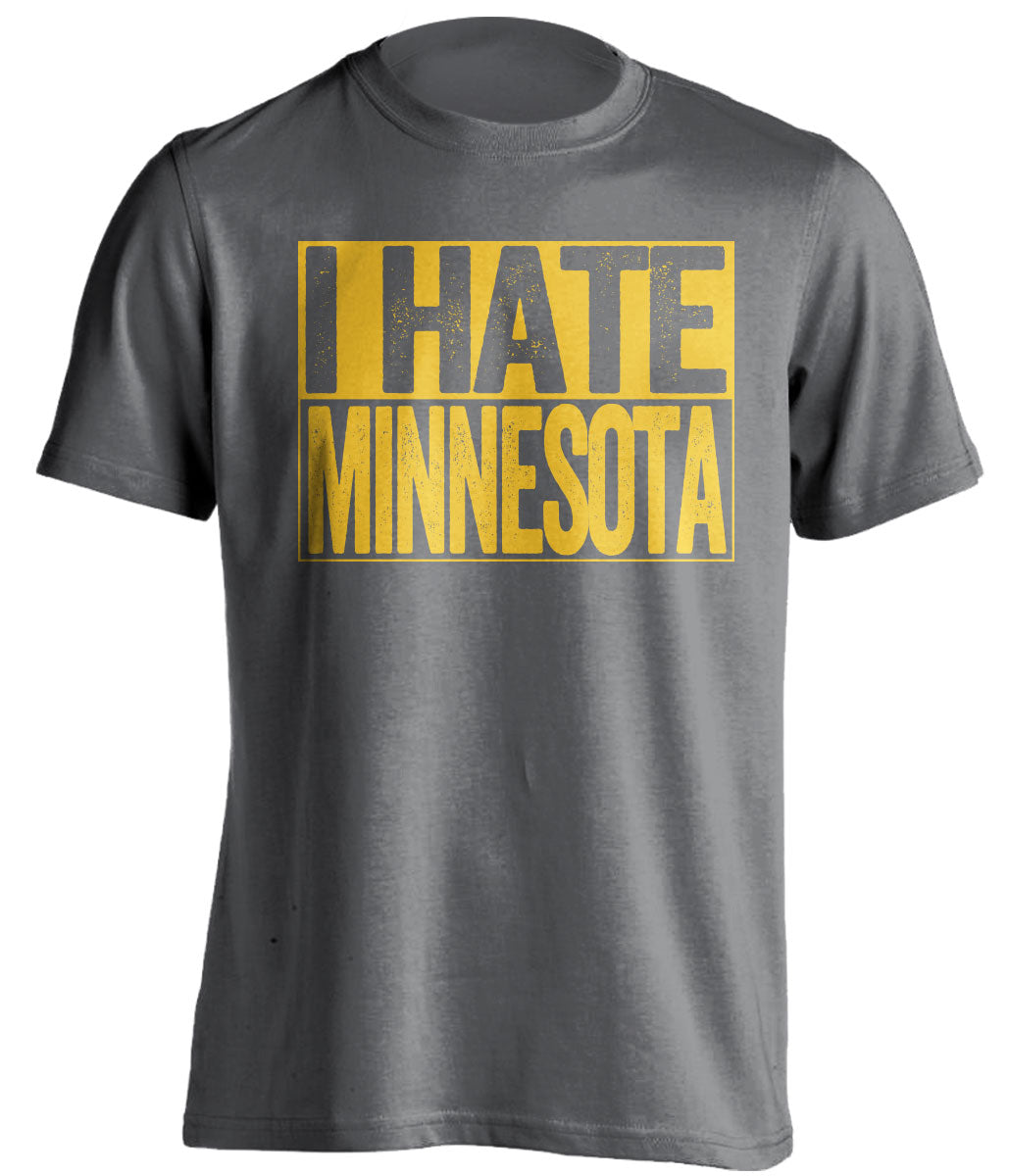 i hate minnesota iowa hawkeyes grey shirt