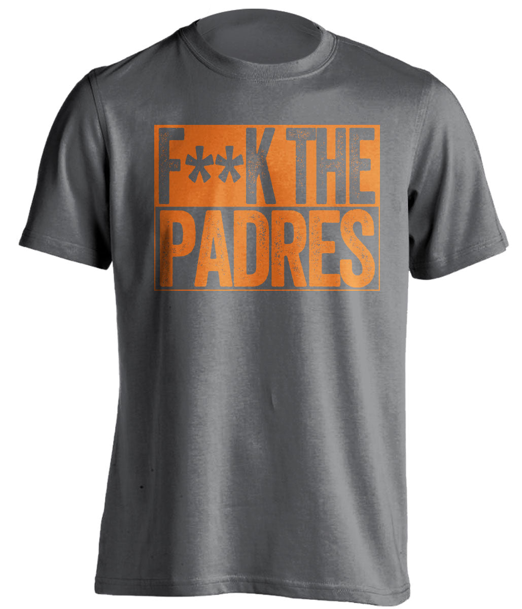 fuck the padres san francisco giants grey shirt censored