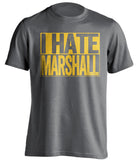 i hate marshall grey shirt for wvu fans