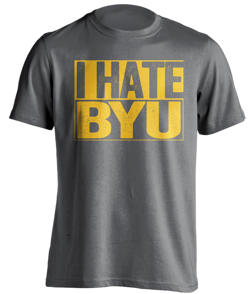 I Hate BYU Wyoming Cowboys grey TShirt