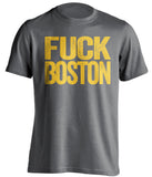 Fuck Boston - Boston Haters Shirt - Navy and Gold - Text Design - Beef Shirts