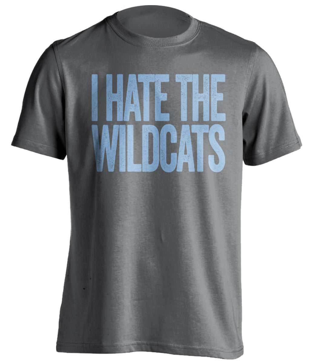 i hate the wildcats unc tar heels fan grey shirt