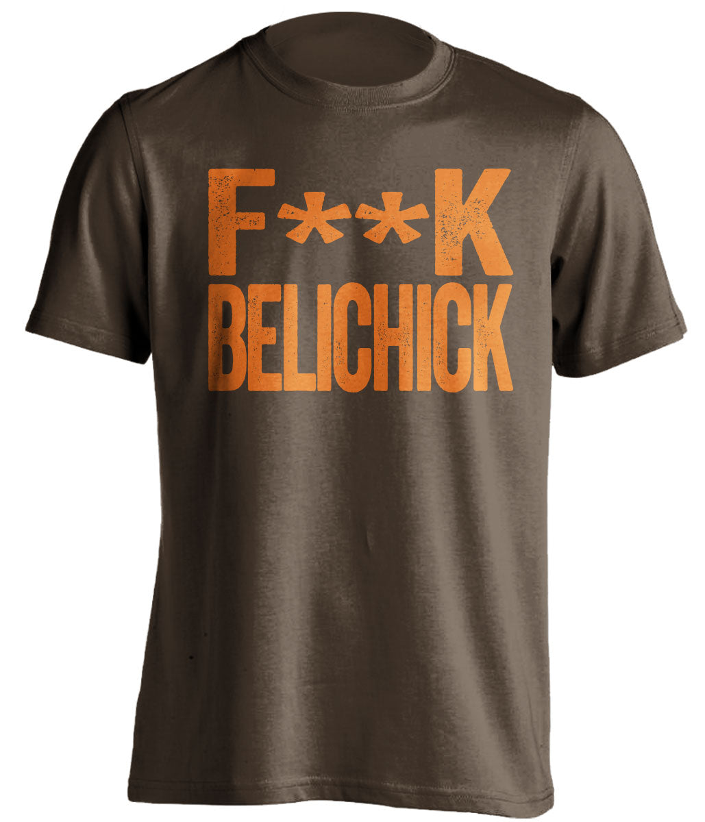 fuck belichick cleveland browns brown shirt censored