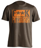 fuck pittsburgh cleveland browns fan brown shirt censored