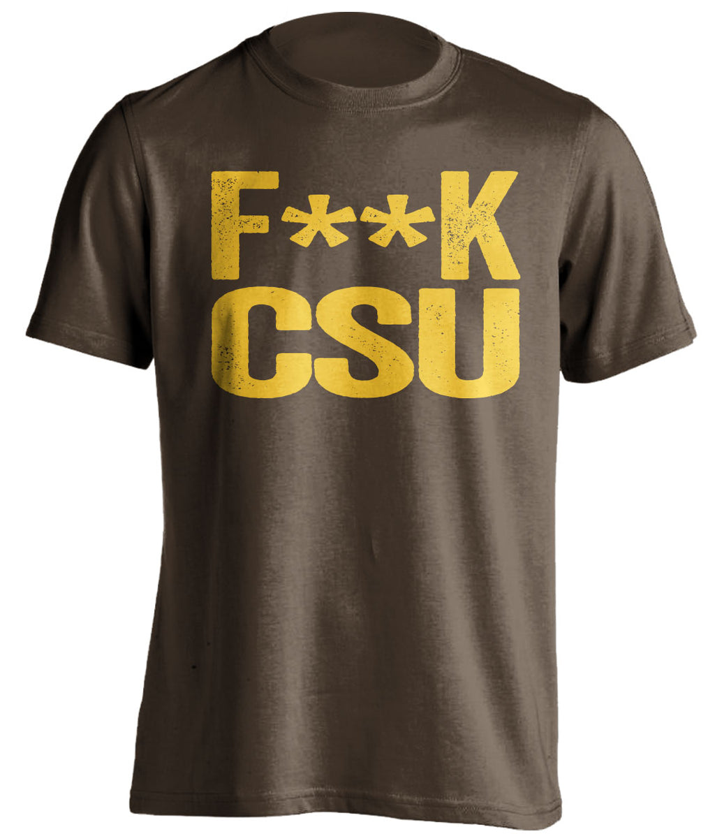 fuck csu brown tshirt censored wyoming fans