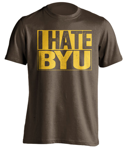 I Hate BYU Wyoming Cowboys brown TShirt