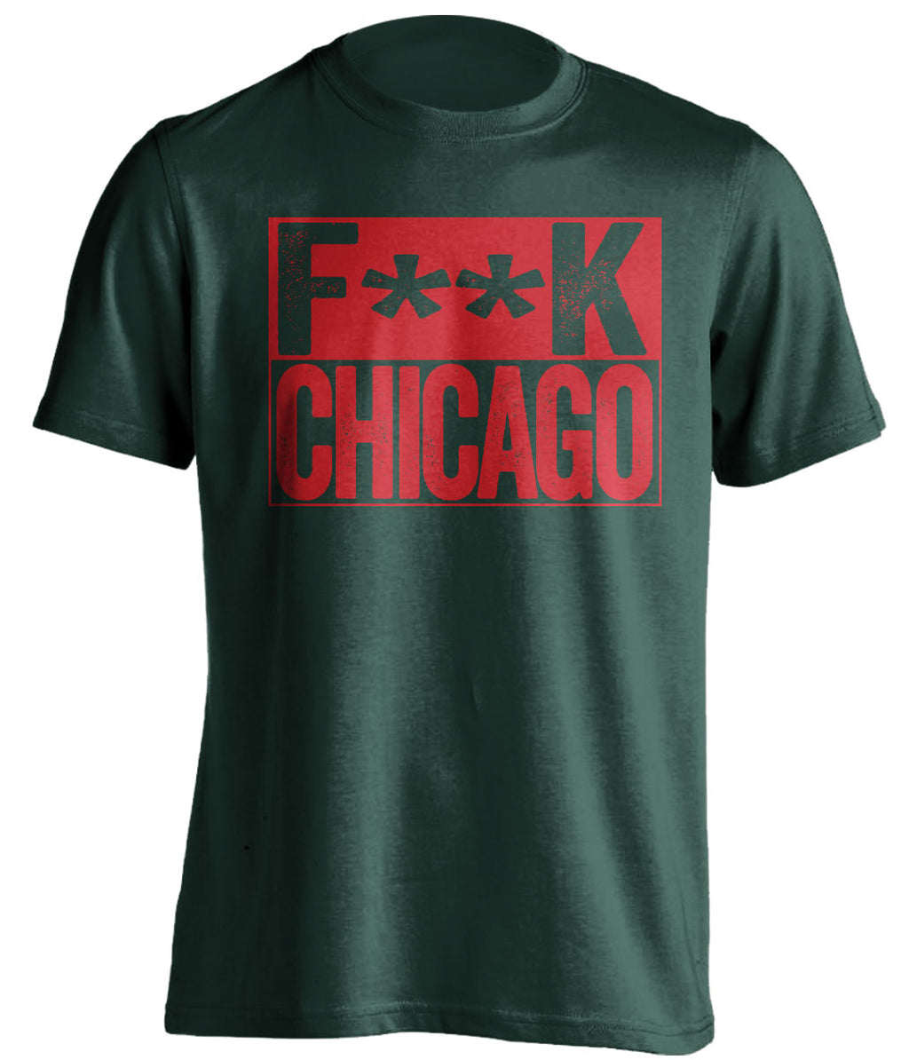 fuck chicago blackhawks minnesota wild green shirt censored