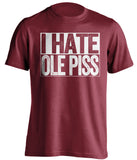 i hate ole piss miss rebels alabama crimson tide red shirt