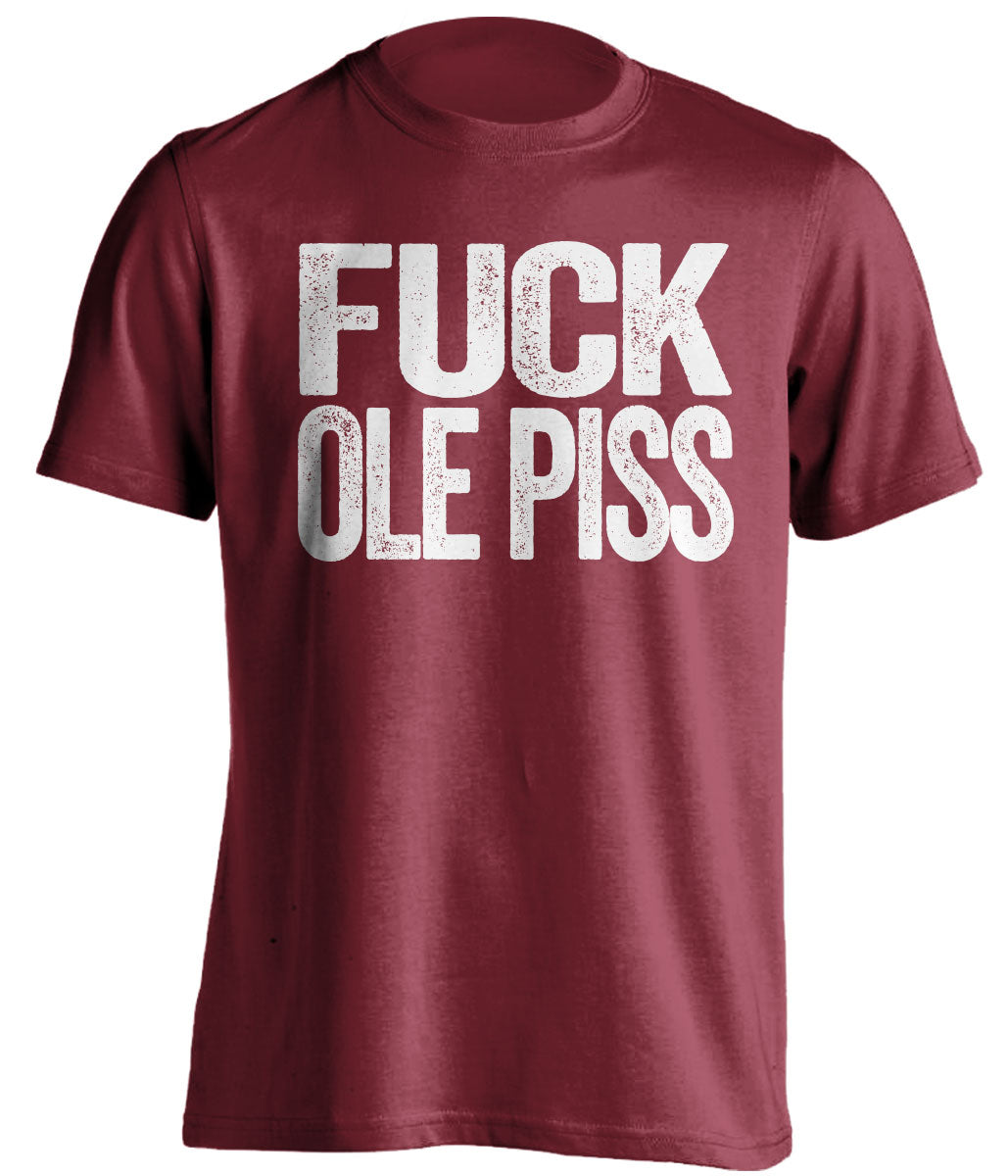 fuck ole piss miss alabama crimson tide red tshirt uncensored