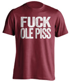 fuck ole piss miss alabama crimson tide red tshirt uncensored