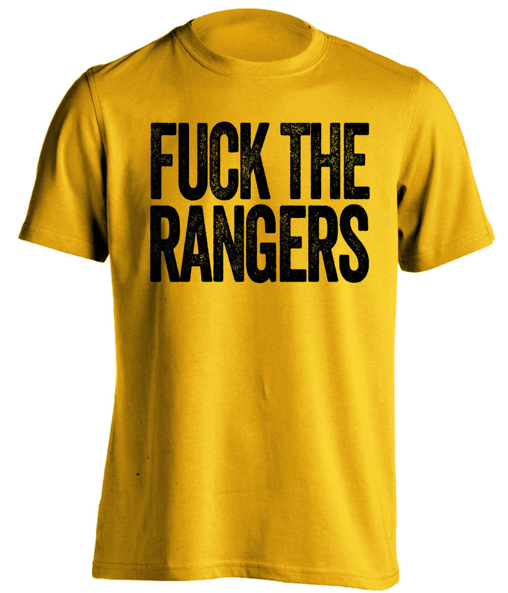 FUCK THE RANGERS Pittsburgh Penguins gold Shirt