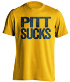 pitt sucks gold shirt wvu mountaineers fan