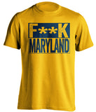 fuck maryland wvu west virginia mountaineers gold shirt censored