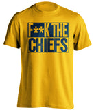 fuck the chiefs censored gold shirt chargers fans